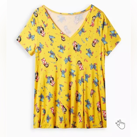 Torrid Yellow Disney Graphic LILO and Stitch Print Top - Picture 10 of 10